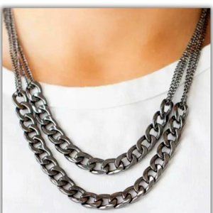 Black Metal Link Necklace